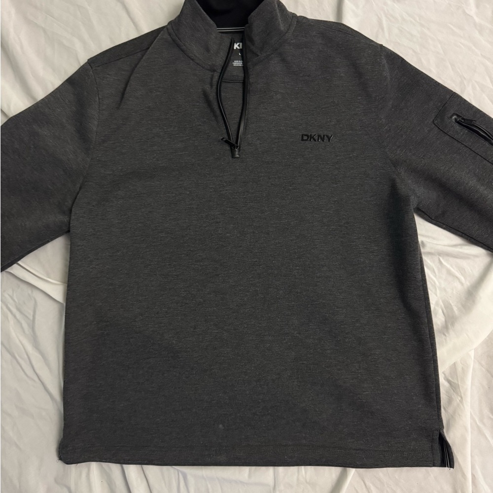 DKNY Gray Quarter-Zip Pullover